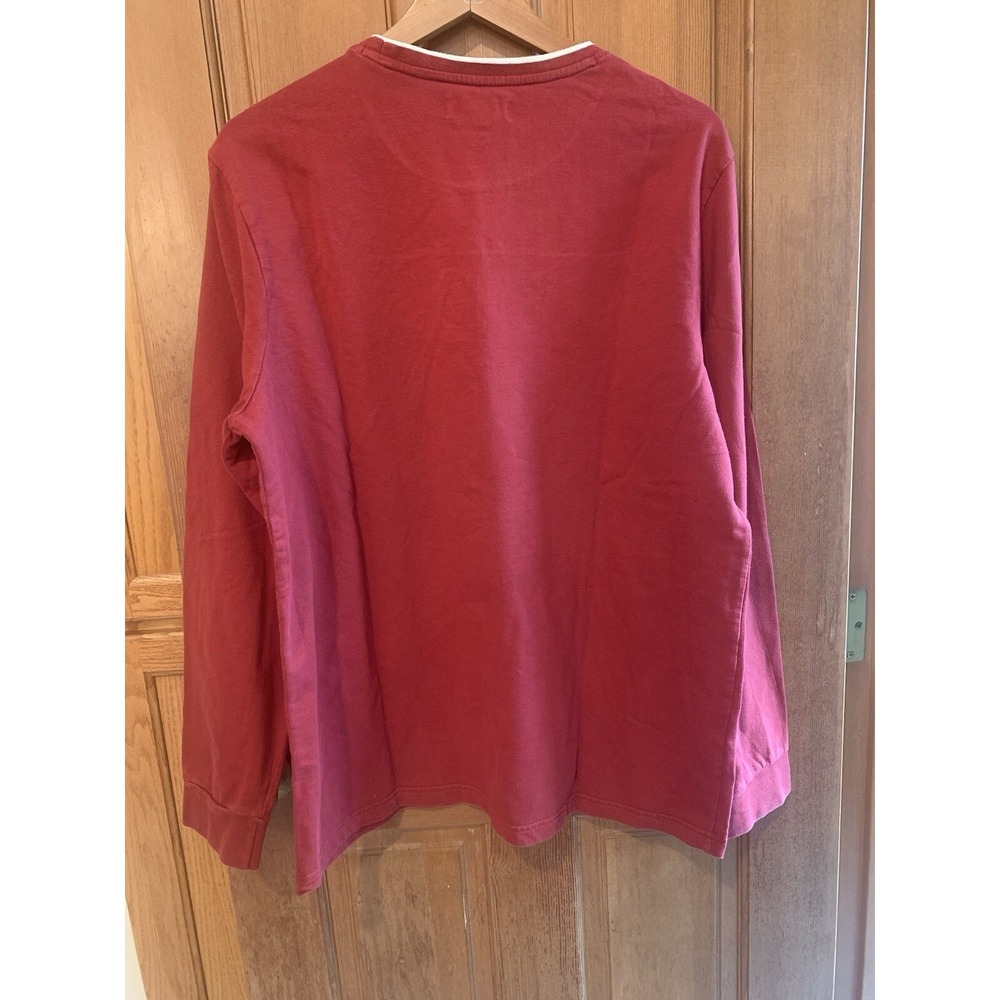 GUESS Sweatshirt Men's Size XL Red Crew Neck Pullover - Picture 4 of 8